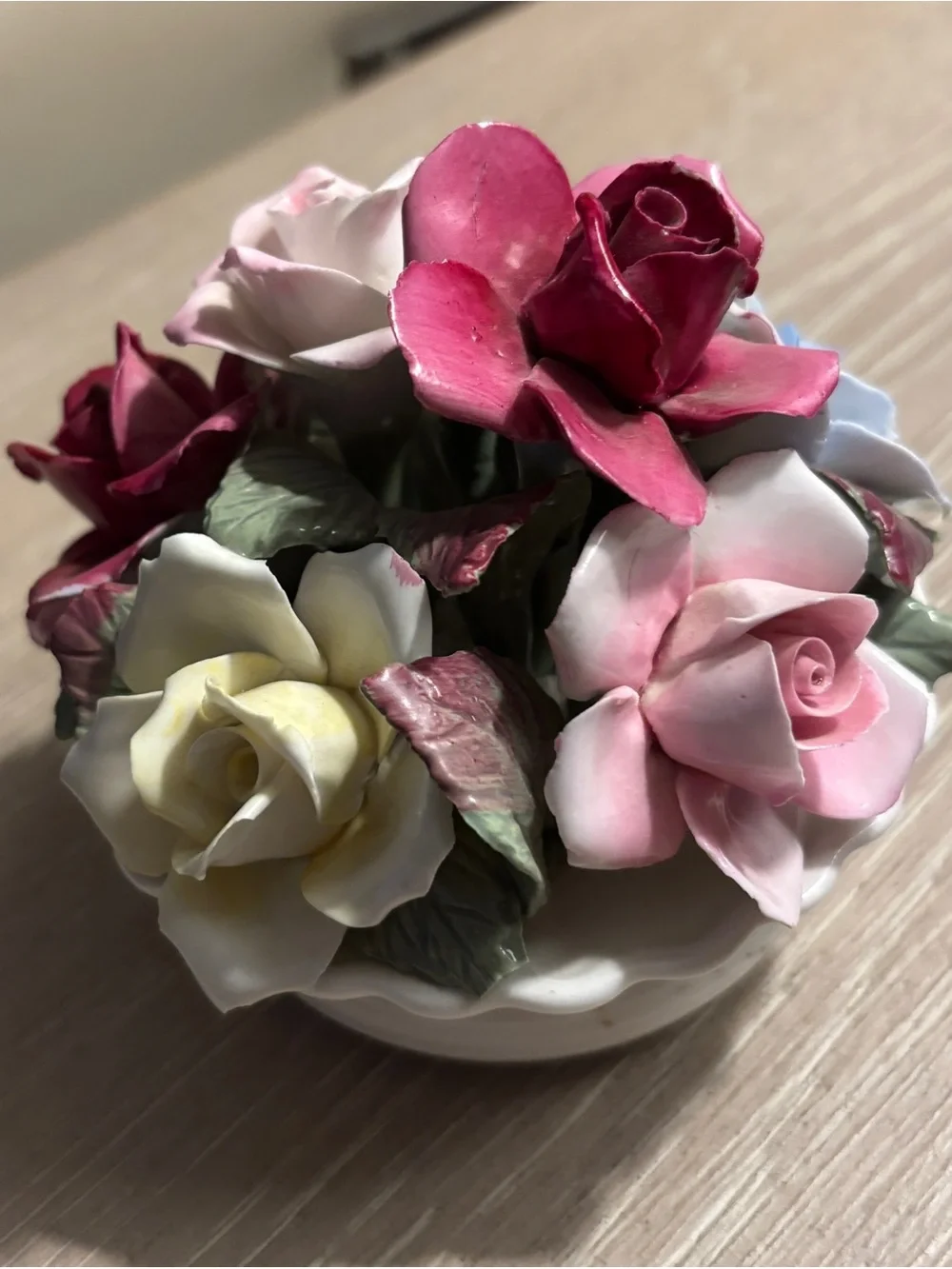 Staffordshire porcelain rose bouquet.